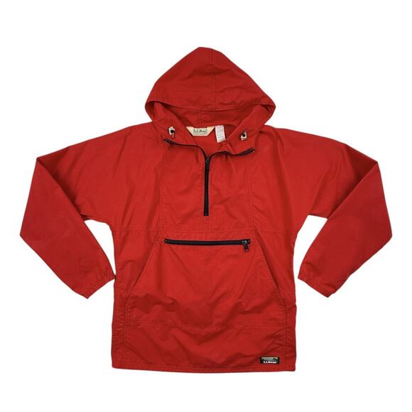 Vintage LL Bean Hooded Windbreaker Jacket Small Anorak Pullover 90s - Picture 1 of 11